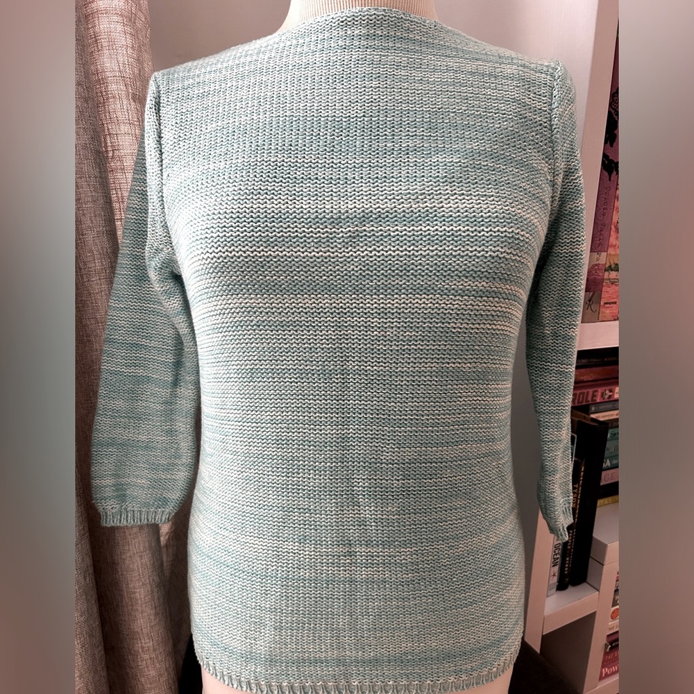 Aqua slub cotton sweater